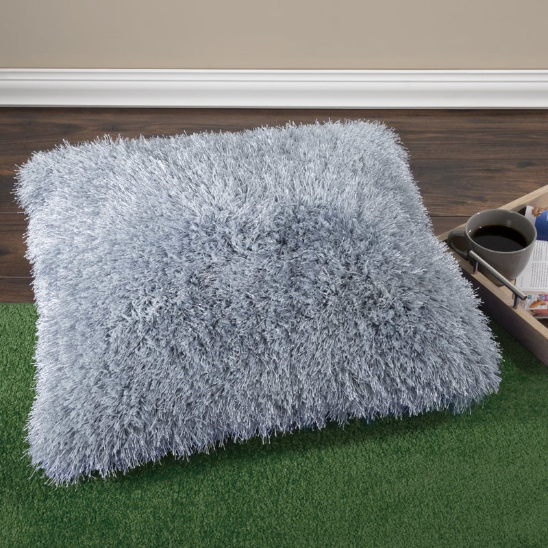 Lavish Home Oversized Floor or Throw Pillow Square Luxury Plushâ€“ Shag Faux Fur Glam Decor Cushion for Bedroom Living Room or Dorm (Blue) - Image 5